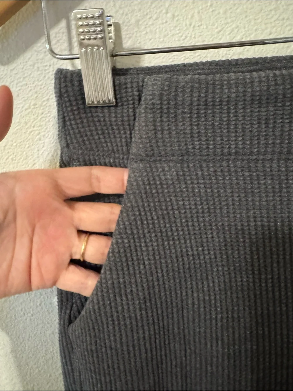 Lunya Restore Thermal Waffle Knit Draped Lounge Joggers Dark Gray Pima Cotton-S